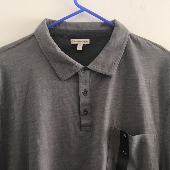 Calvin Klein, Mens Size XL Gray Polo Shirt - Picture 2 of 10